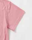 Stretchy Bamboo O Neck Short Sleeve Ribbed Women Nightgowns Short, Women Lounge Dress B014 Carnation Pink